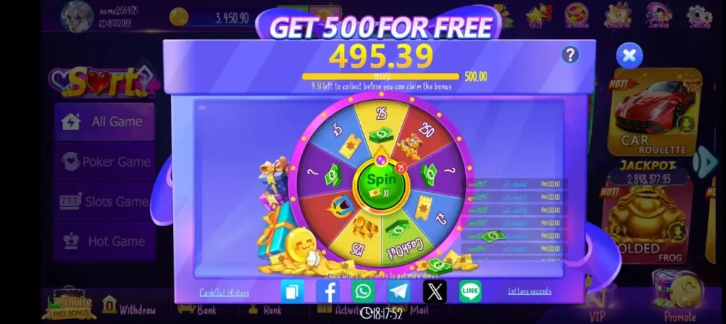 Lucky 91 Fer 500Rs for Free Spins